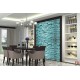Wallpapers stone imitation  wall in blue-turquoise