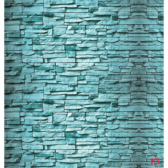 Wallpapers stone imitation  wall in blue-turquoise