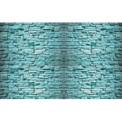 Wallpapers stone imitation wall in blue-turquoise Wallpapers stone imitation wall in blue-turquoise