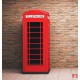 Wallpapers Brick wall with telephone cabin red