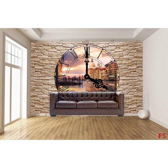 Photo mural stone wall view in clock Venezia