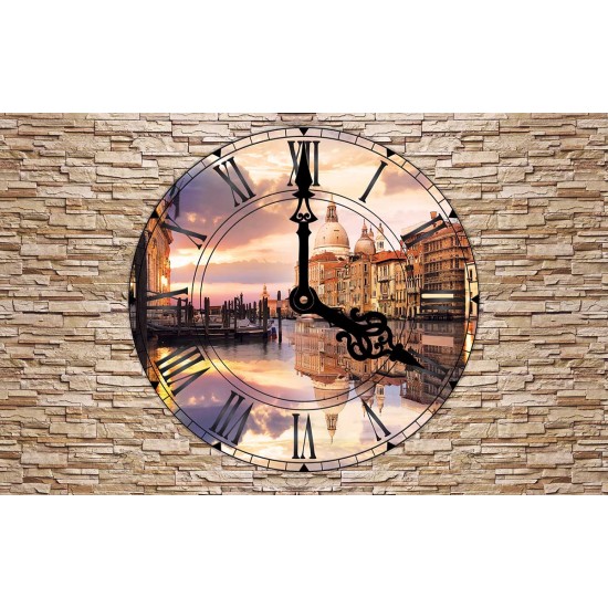 Photo mural stone wall view in clock Venezia