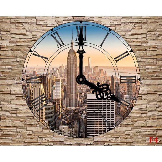 Photo mural stone wall view New York Clock Photo mural stone wall view New York Clock