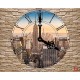 Photo mural stone wall view New York Clock Photo mural stone wall view New York Clock