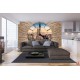 Photo mural stone wall view New York Clock Photo mural stone wall view New York Clock