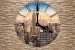 Photo mural stone wall view New York Clock