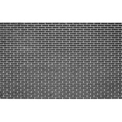 Photo mural imitation embossed black bricks white edge