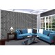 Photo mural imitation embossed black bricks white edge