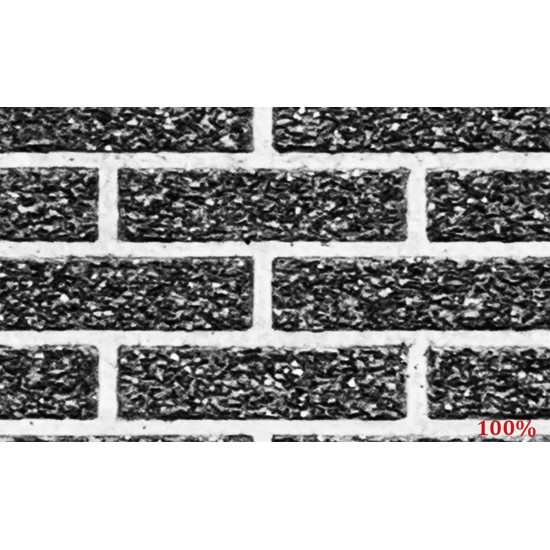 Photo mural imitation embossed black bricks white edge