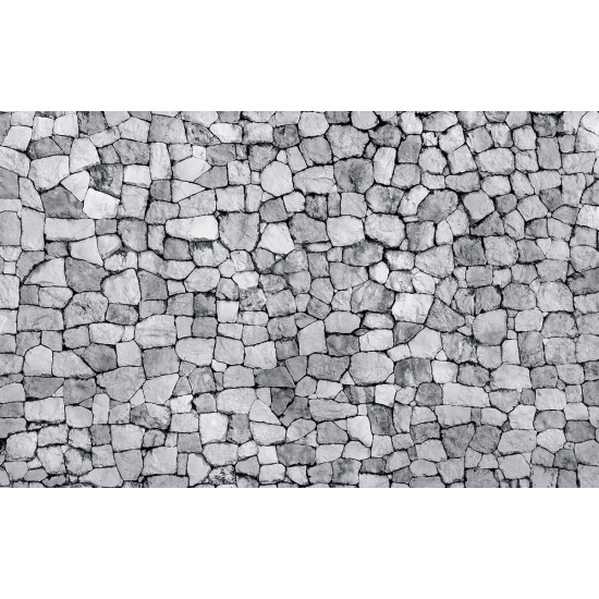 Photo mural stone wall stone rough in gray 2 shades