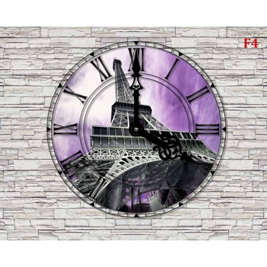 Photo mural wall with clock view London, Paris, Venice