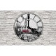 Photo mural wall with clock view London, Paris, Venice