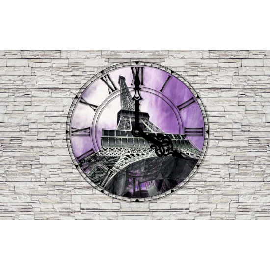 Photo mural wall with clock view London, Paris, Venice
