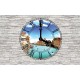 Photo mural wall with clock view London, Paris, Venice