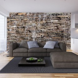 Wallpapers mural stone wall with a waterfall
