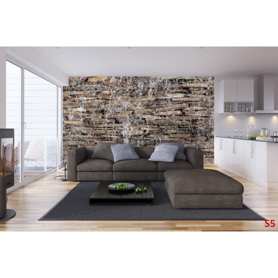 Wallpapers mural stone wall with a waterfall