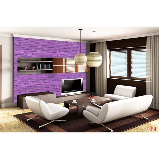 Wall mural imitation of a wall in purple bricks Wall mural imitation of a wall in purple bricks