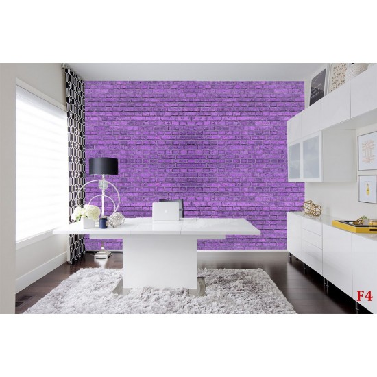 Wall mural imitation of a wall in purple bricks Wall mural imitation of a wall in purple bricks