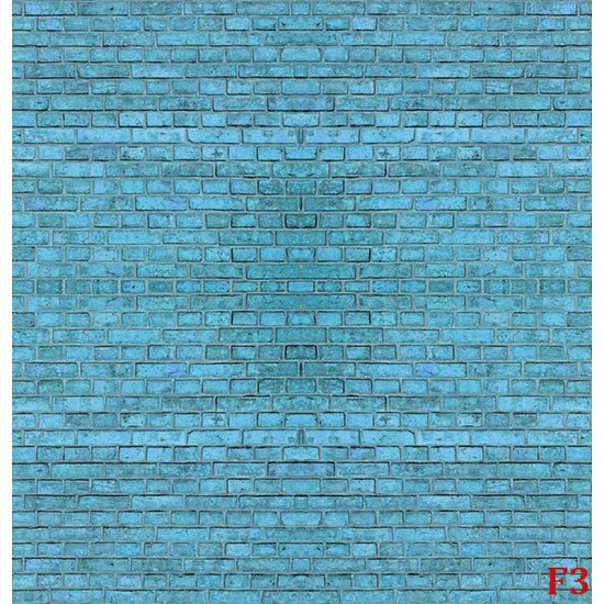Wall mural imitation of a brick wall in turquoise Wall mural imitation of a brick wall in turquoise