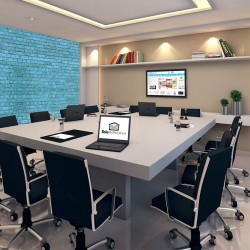 Wall mural imitation of a brick wall in turquoise