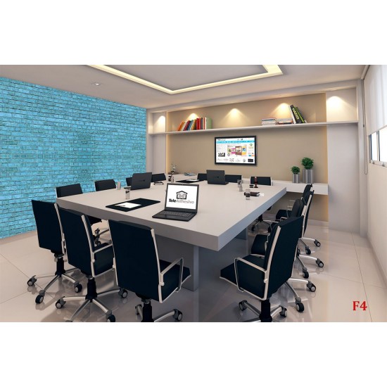Wall mural imitation of a brick wall in turquoise Wall mural imitation of a brick wall in turquoise