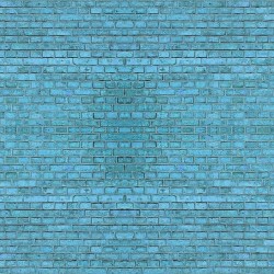 Wall mural imitation of a brick wall in turquoise