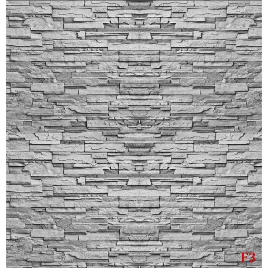 Wallpapers mural stacked stone imitation in grey 2