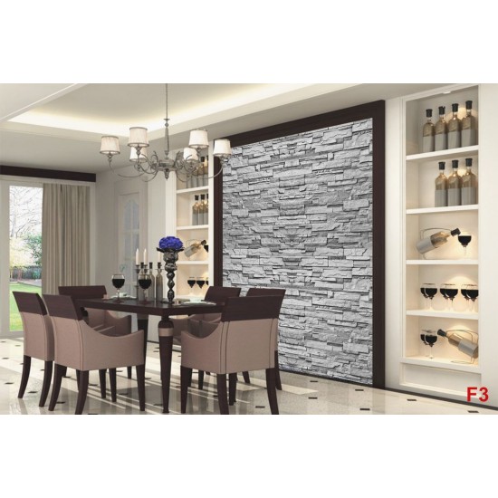 Wallpapers mural stacked stone imitation in grey 2
