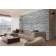 Wallpapers mural stacked stone imitation in grey 2