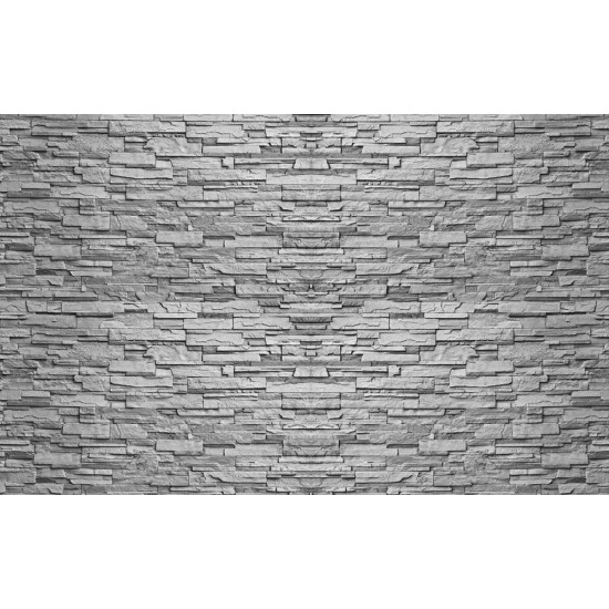 Wallpapers mural stacked stone imitation in grey 2