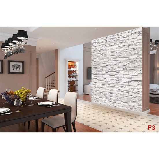 Photo mural imitation of stacked white-gray stone Photo mural imitation of stacked white-gray stone