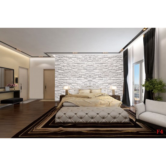 Photo mural imitation of stacked white-gray stone Photo mural imitation of stacked white-gray stone