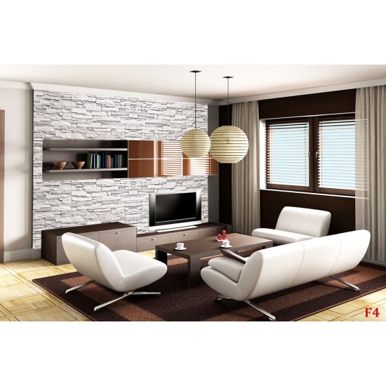 Photo mural imitation of stacked white-gray stone Photo mural imitation of stacked white-gray stone