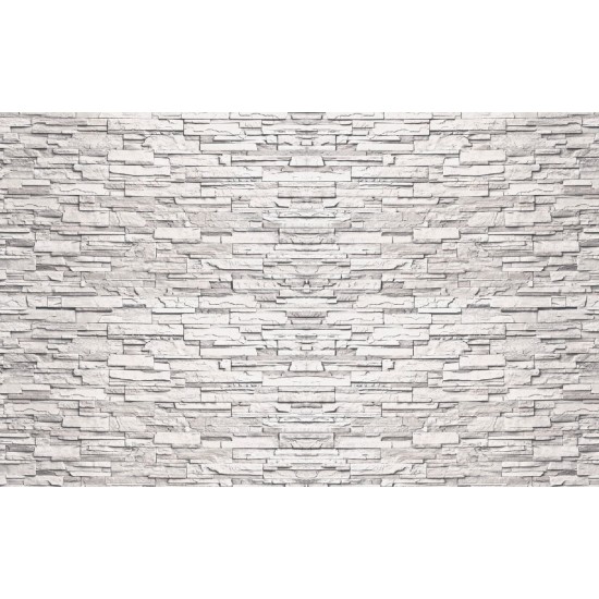 Photo mural imitation of stacked white-gray stone Photo mural imitation of stacked white-gray stone