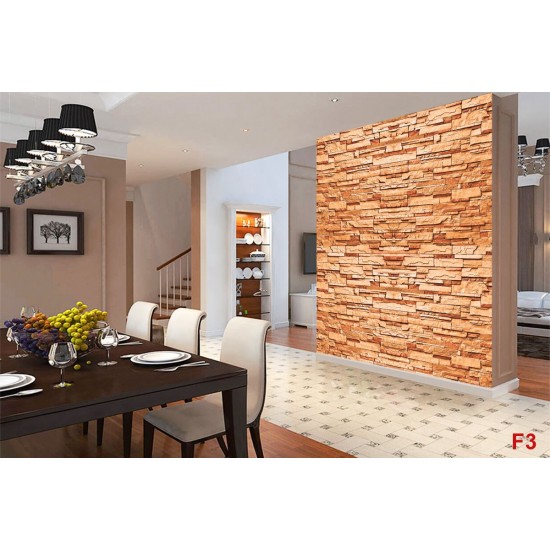 Photo mural imitation of stacked stone in orange Photo mural imitation of stacked stone in orange