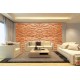 Photo mural imitation of stacked stone in orange Photo mural imitation of stacked stone in orange