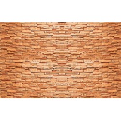 Photo mural imitation of stacked stone in orange