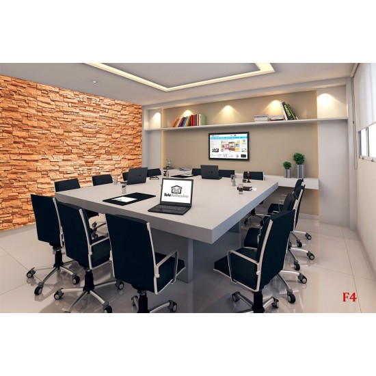 Photo mural imitation of stacked stone in orange Photo mural imitation of stacked stone in orange