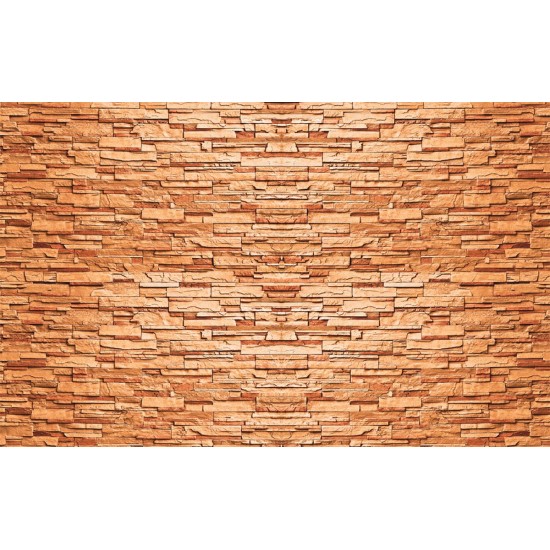 Photo mural imitation of stacked stone in orange Photo mural imitation of stacked stone in orange