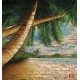 Wallpapers mural modern brick wall with view of palms