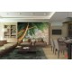 Wallpapers mural modern brick wall with view of palms