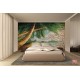 Wallpapers mural modern brick wall with view of palms