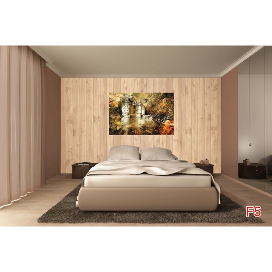 Wall mural wooden with stacked beams in 2 colours Wall mural wooden with stacked beams in 2 colours