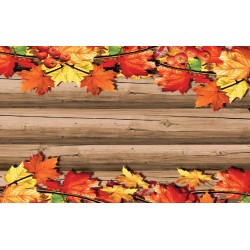 Wall mural structure wood and autumn leaves