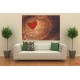 Photo mural wooden structure in the shape of a hart 2 Photo mural wooden structure in the shape of a hart 2