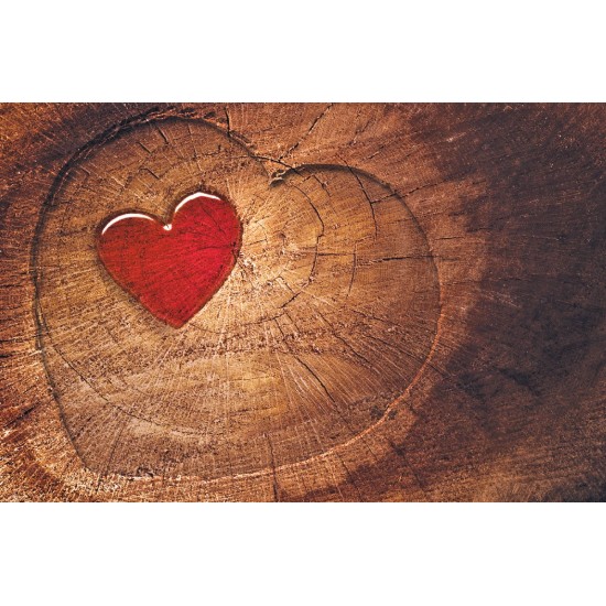 Photo mural wooden structure in the shape of a hart 2 Photo mural wooden structure in the shape of a hart 2