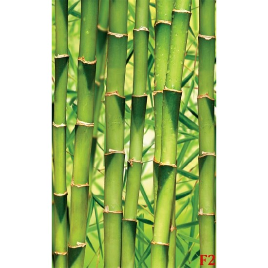 Wall mural wall of stacked green bamboo 2