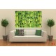 Wall mural wall of stacked green bamboo 2
