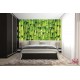 Wall mural wall of stacked green bamboo 2