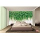 Wall murals stucco wall with green leaves
